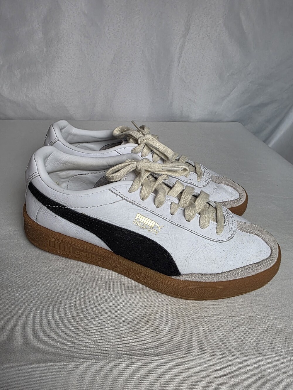 Puma Men's Oslo City OG White Black Gum Sole Shoes Size 7.5